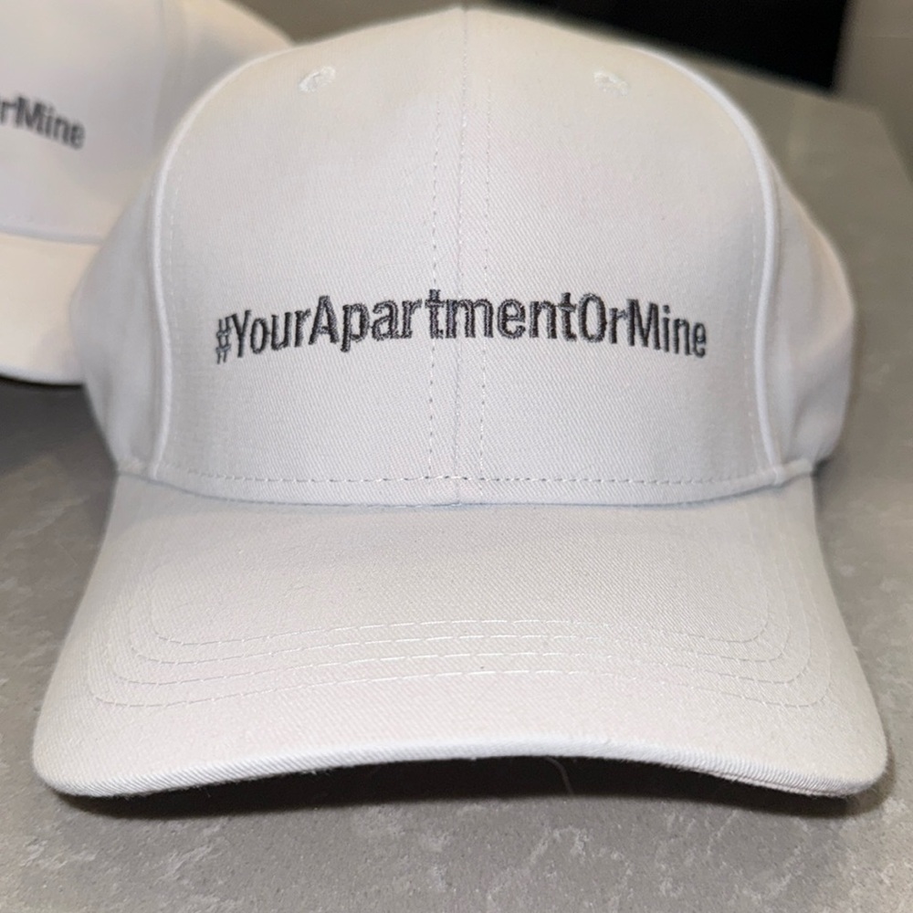 White #YourApartmentOrMine hat